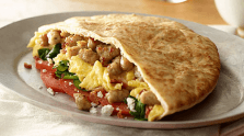 Spinach and Sausage Breakfast Pita