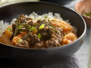 Beef & Mushroom Sausage Kimchi Bowl