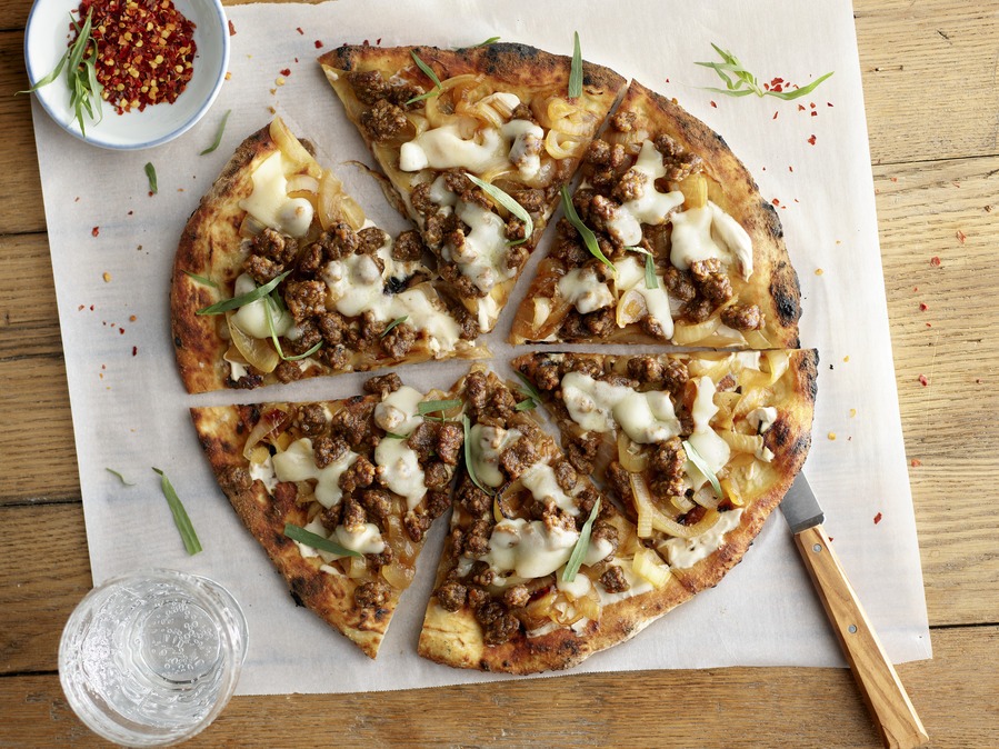 French Onion Plant-Based Pizza