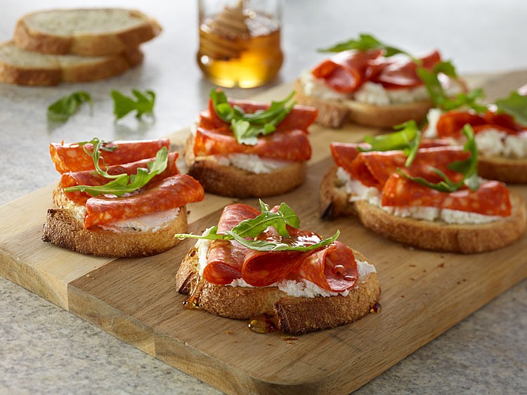 Pepperoni and Goat Cheese Appetizer